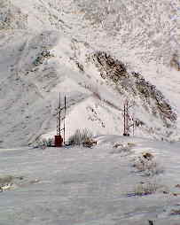 Telephoto shot showing the '02 receive site during the winter.