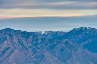 Zoomed-in
                  view of Scott's Hill, as seen from Farnsworth Peak.
