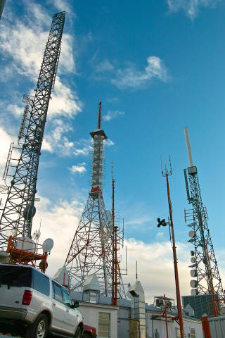 View of some of the towers at the Farnsworth site