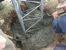 Pouring the foundation for one of the towers - small version
