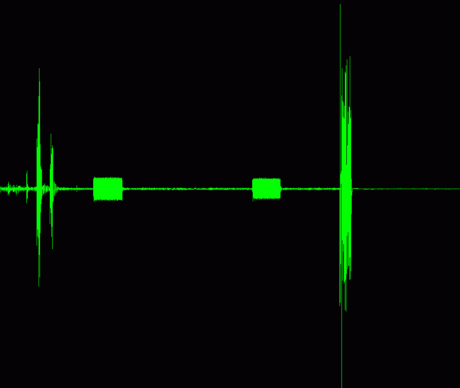 Squelch tail of a signal going into Scotts as
                  heard by a user listening to Scotts